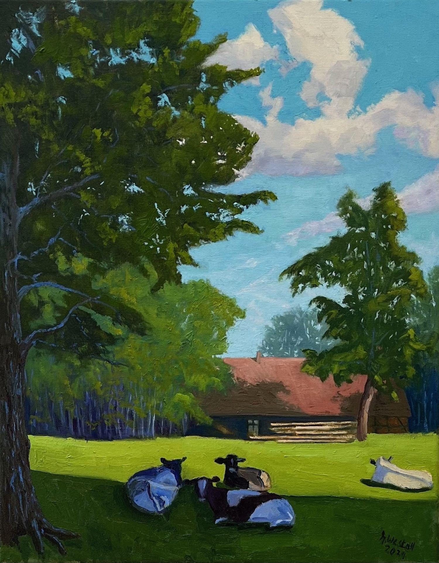 Siesta, Gemälde, Öl auf Leinwand