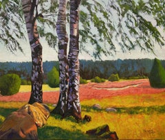 Sunbathing Boulders in the Ellendorfer Heide, Painting, Oil on Canvas