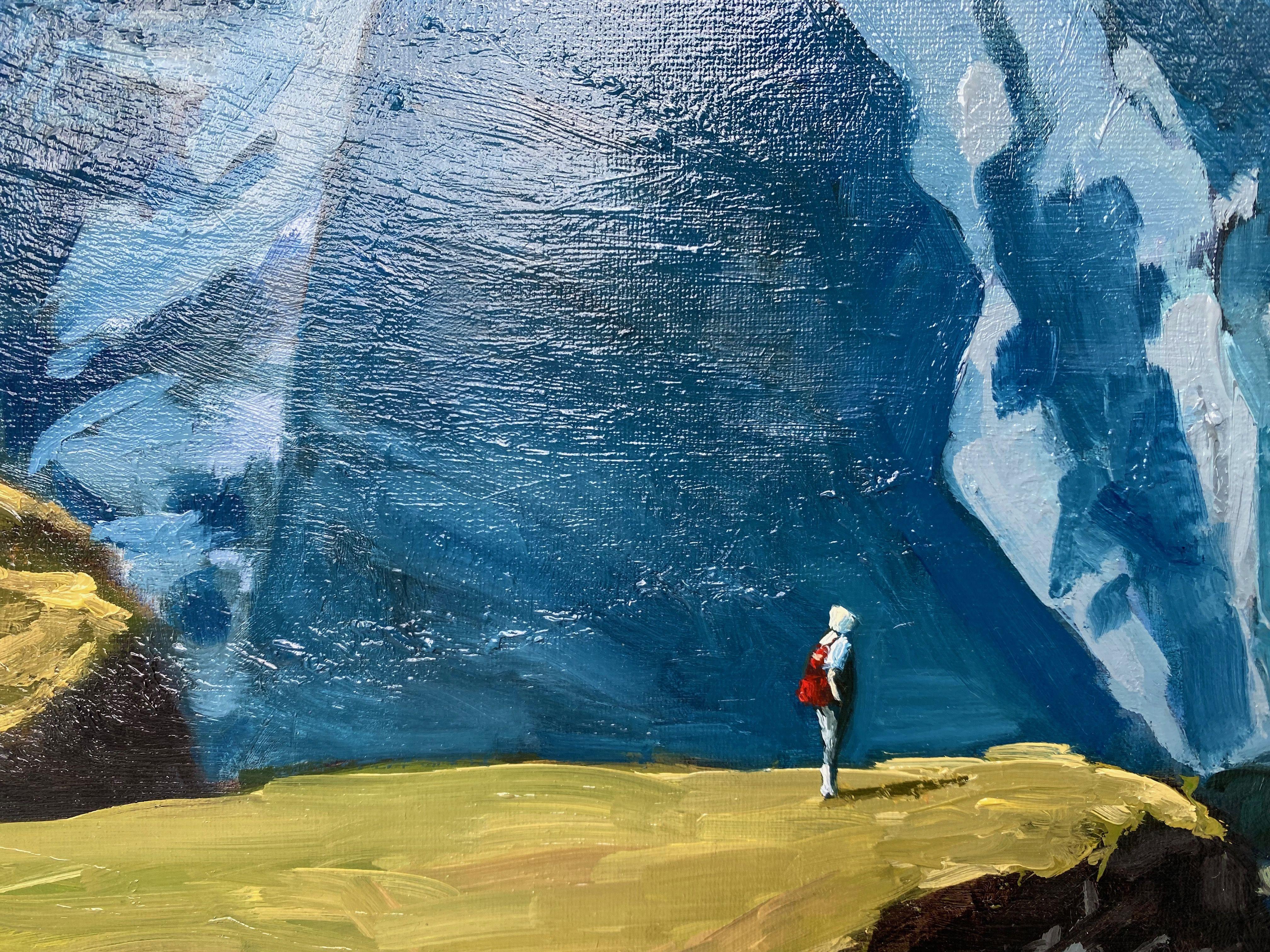 Die wahren Großen.  Ich habe dieses Bild 2018 als Reaktion auf den Größenwahn einiger Politiker gemalt. Der Mensch ist so klein und unbedeutend im Vergleich zur Natur.  Ã-l auf Leinwand laminiert auf MDF :: GemÃ?lde :: Realismus :: Dieses Werk wird