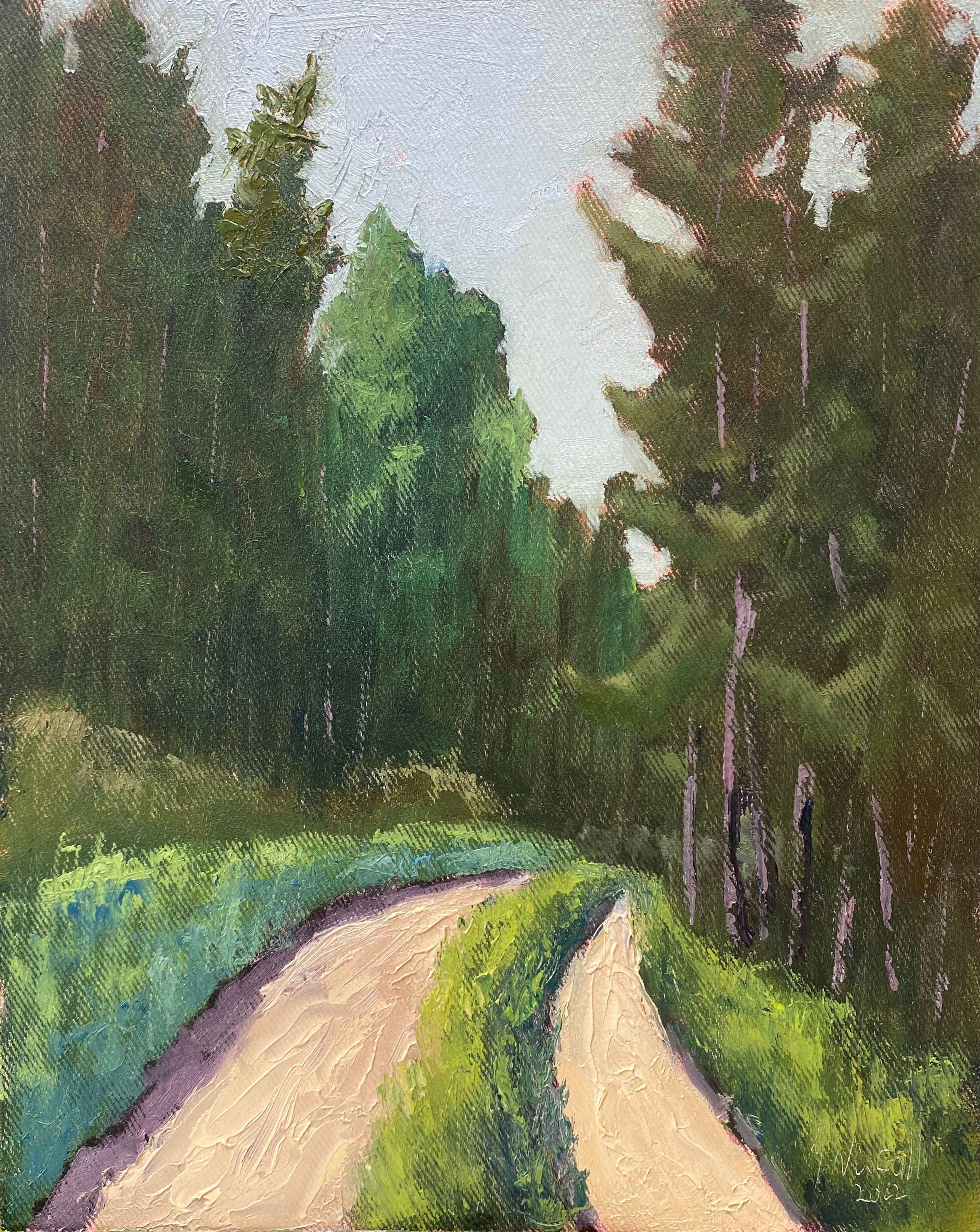 Plein air, Poland, 2022.  Plein air in the forest near Klopotowo. The whole thing exuded such a calmness, I felt at home and calmed down immediately. Perhaps warring factions should take a walk in the woods together, it will definitely lead to