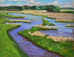 Wetland Pyska, Poland, Painting, Oil on MDF Panel