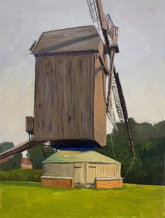 Windmill Wehe, Germany, Painting, Oil on MDF Panel