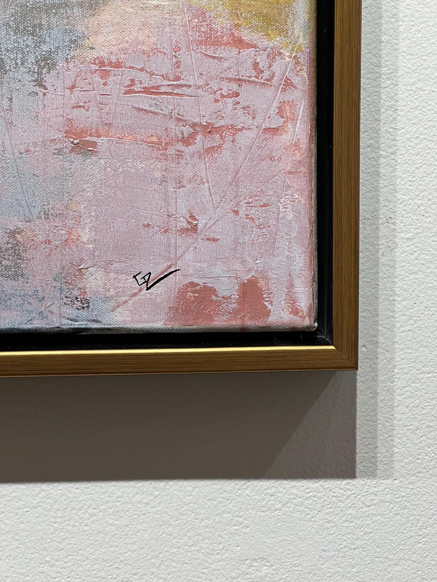 Gary Zack, „Big Pink Bow“, Frauenporträt mit rosa Hut, Ölgemälde 30x30 im Angebot 6