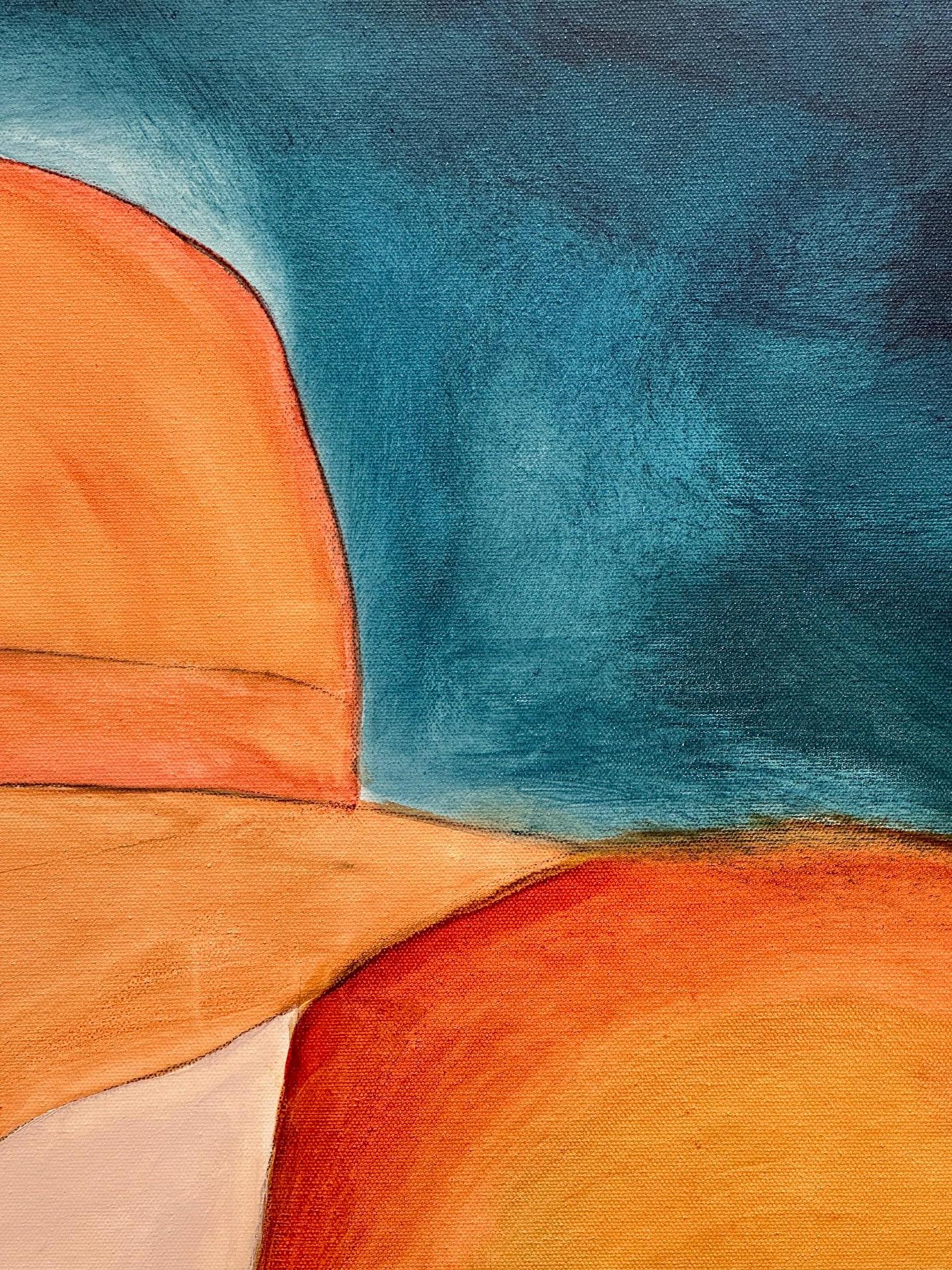 Gary Zack, „Classic Orange“, Frauenporträt mit orangefarbenem Hut, Ölgemälde 36x36 im Angebot 4