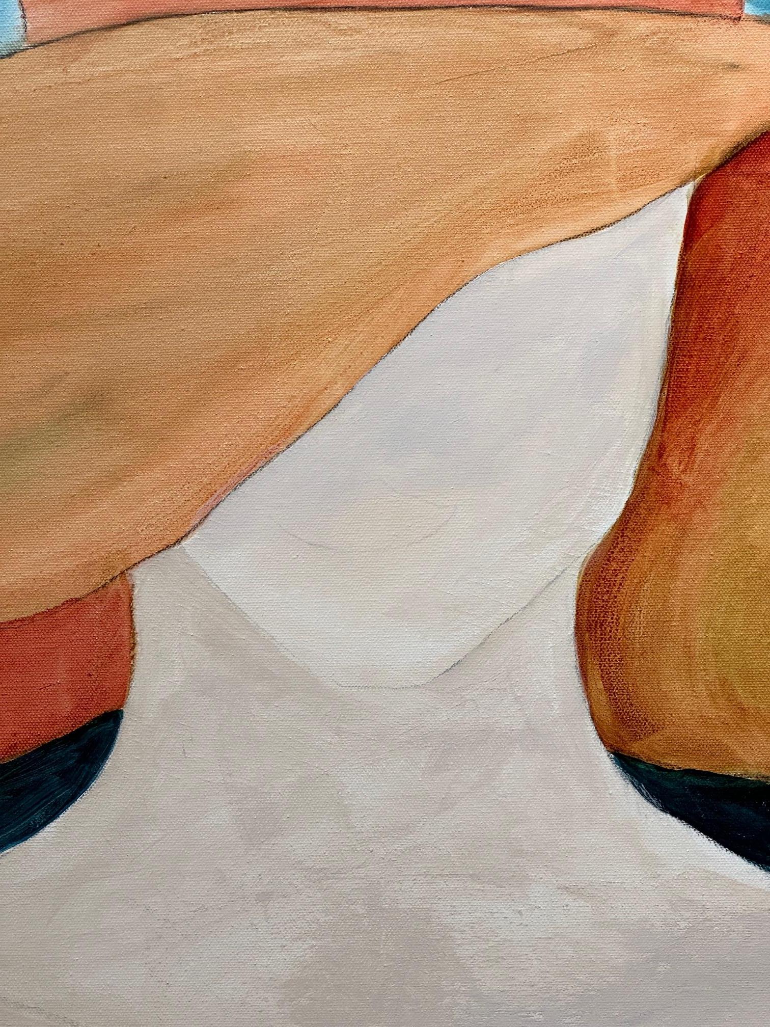 Gary Zack, „Classic Orange“, Frauenporträt mit orangefarbenem Hut, Ölgemälde 36x36 im Angebot 5