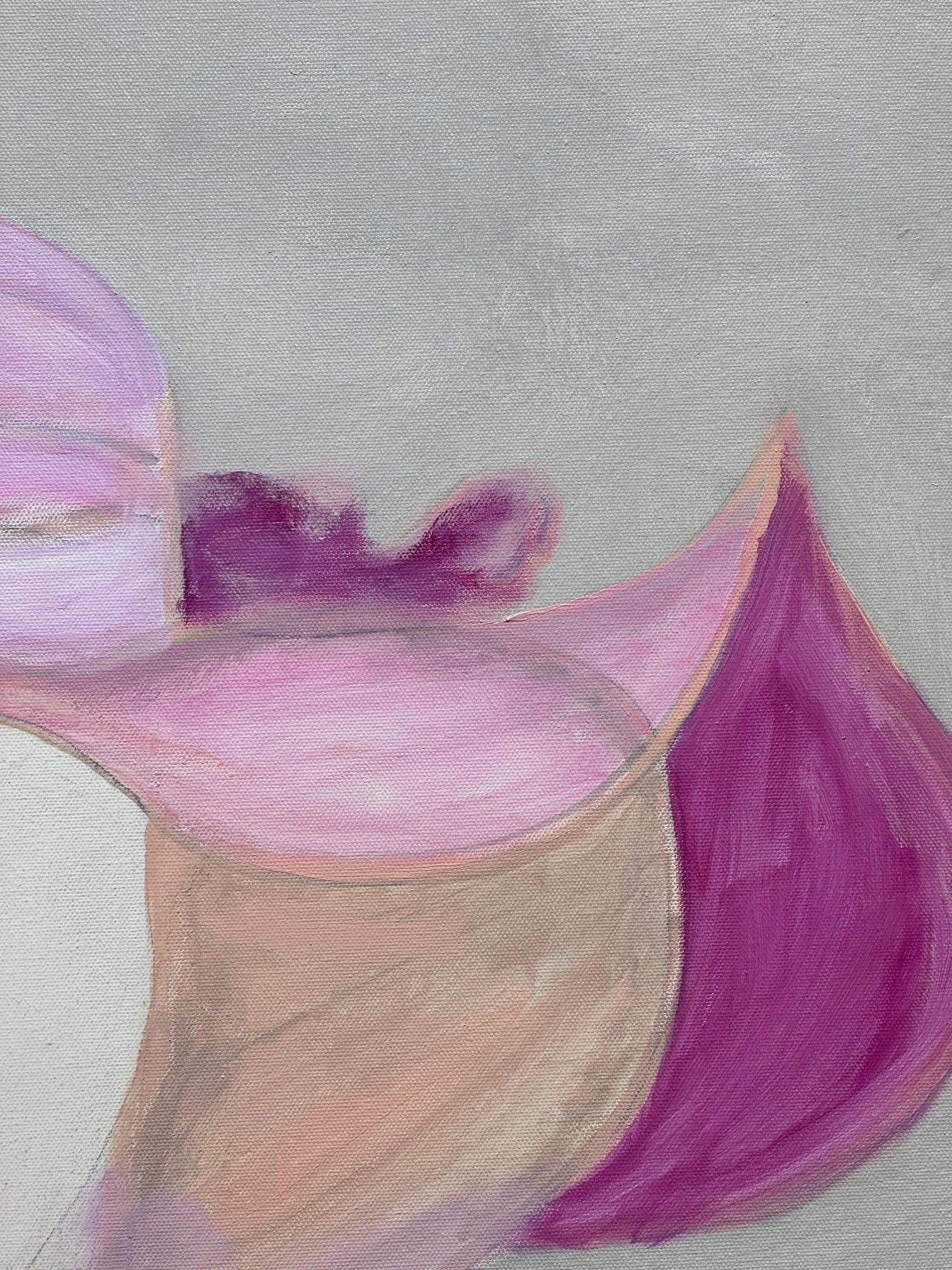 Gary Zack, „Pink Elegance“, Frau mit rosa Hut, Ölgemälde 30x30, Gary Zack im Angebot 4