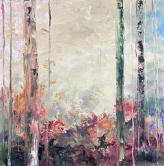 Gary Zack, "Autumnal", 20x20 Atmospheric Seasonal Tree Oil Painting on Canvas