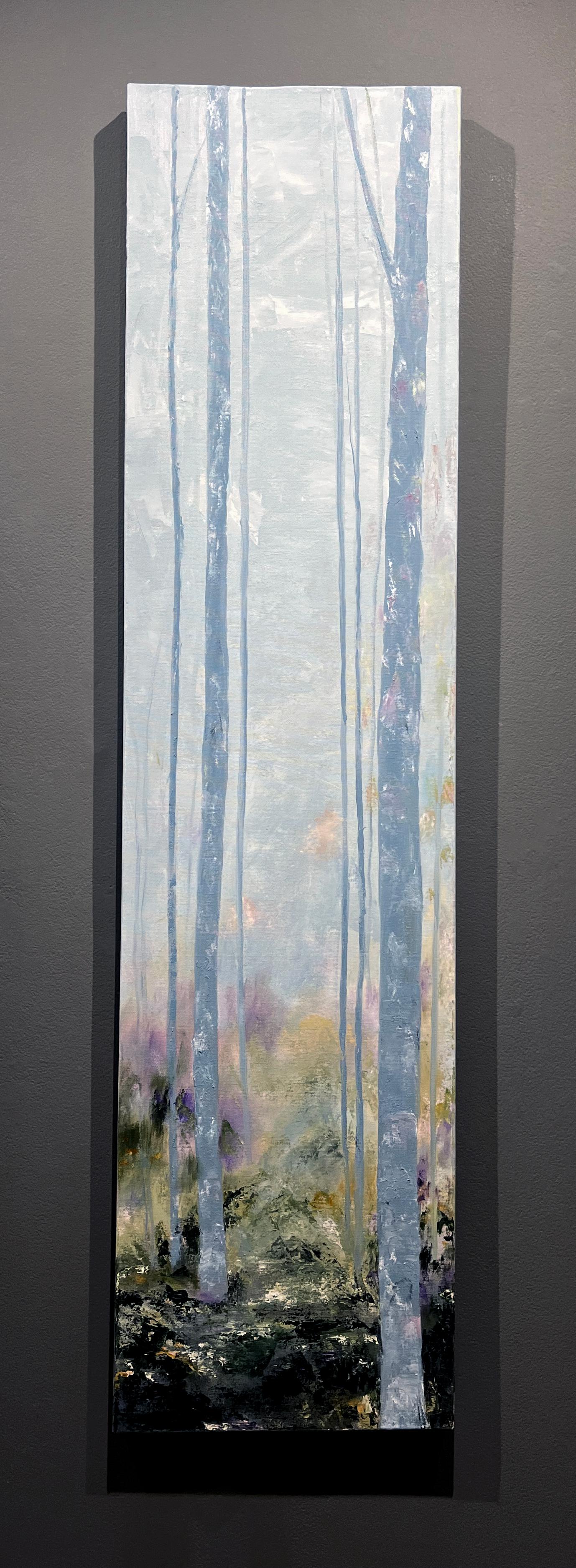 Gary Zack, „Winter“, 60x15 Atmosphärisches Ölgemälde eines jahreszeitlichen Baumes, Ölgemälde auf Leinwand – Painting von Gary Zack 
