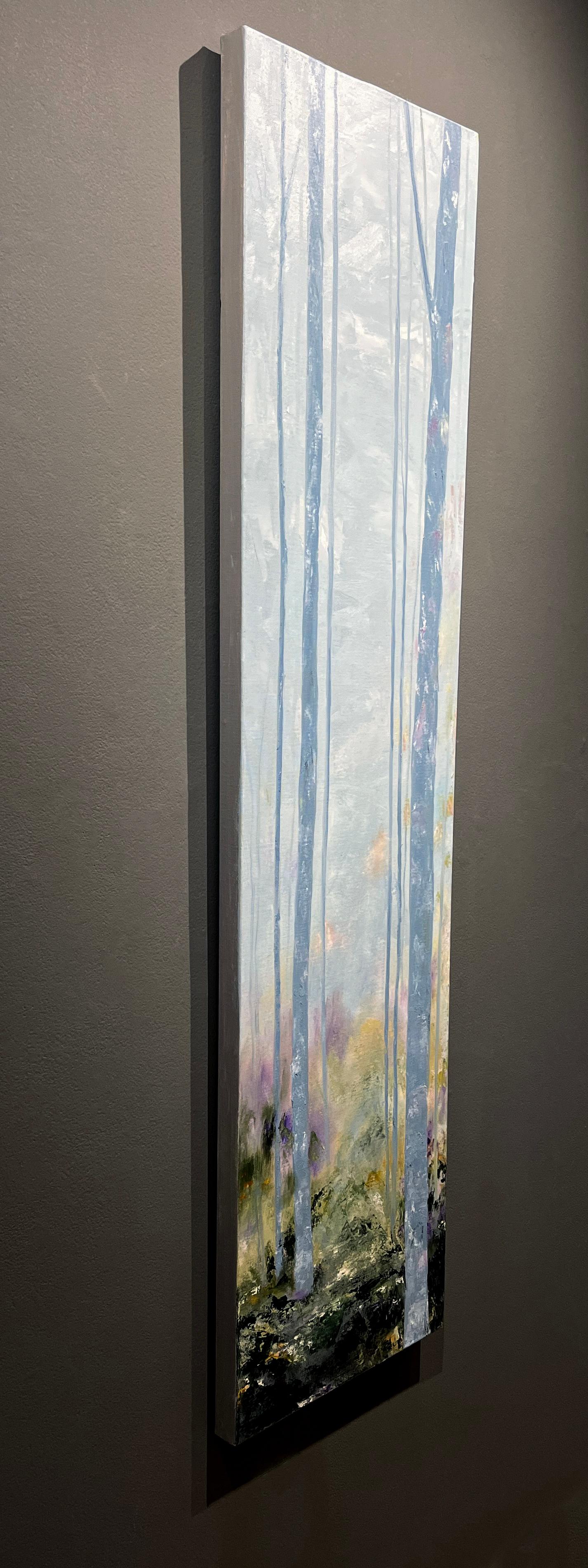 Gary Zack, „Winter“, 60x15 Atmosphärisches Ölgemälde eines jahreszeitlichen Baumes, Ölgemälde auf Leinwand (Impressionismus), Painting, von Gary Zack 