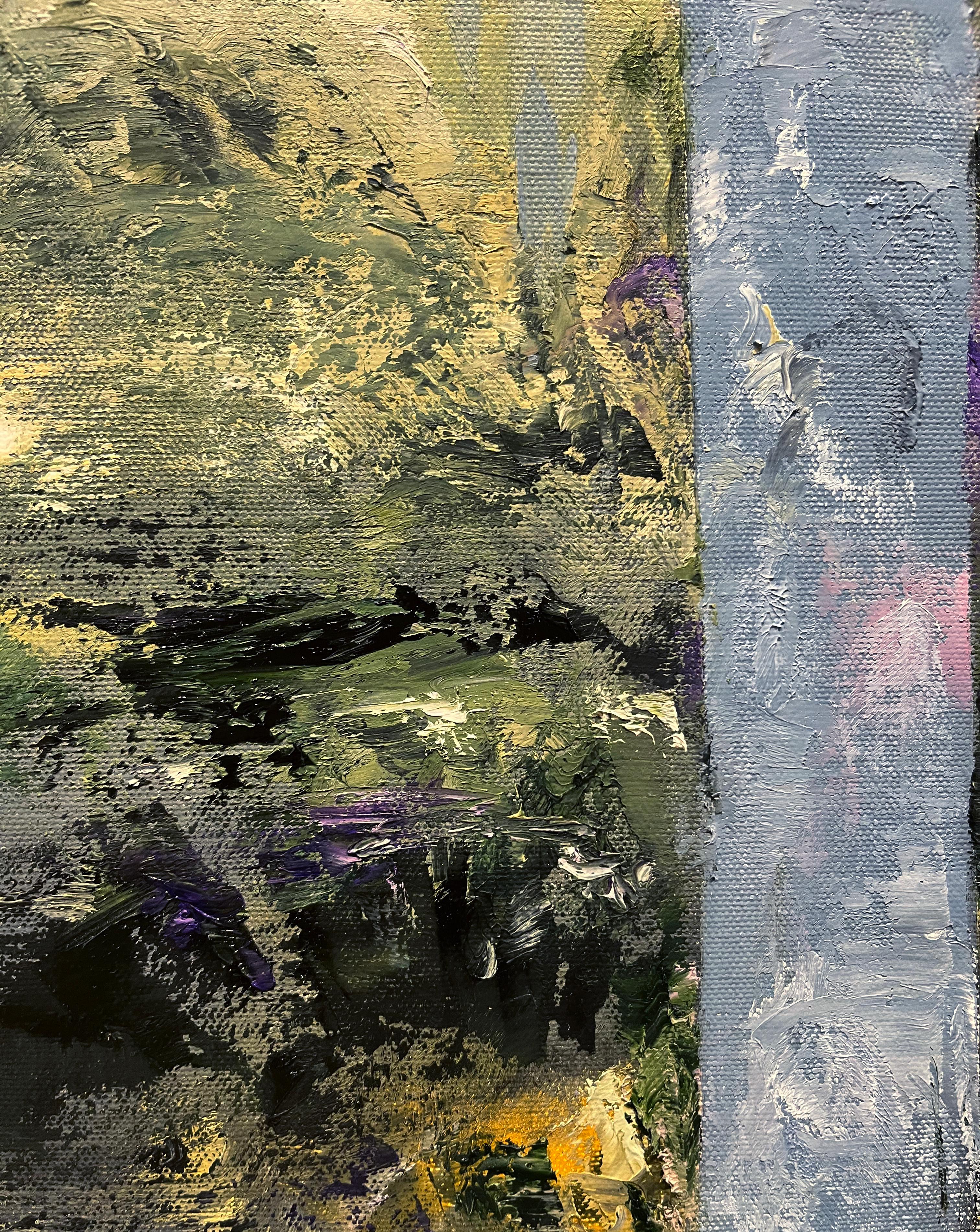 Gary Zack, „Winter“, 60x15 Atmosphärisches Ölgemälde eines jahreszeitlichen Baumes, Ölgemälde auf Leinwand im Angebot 1