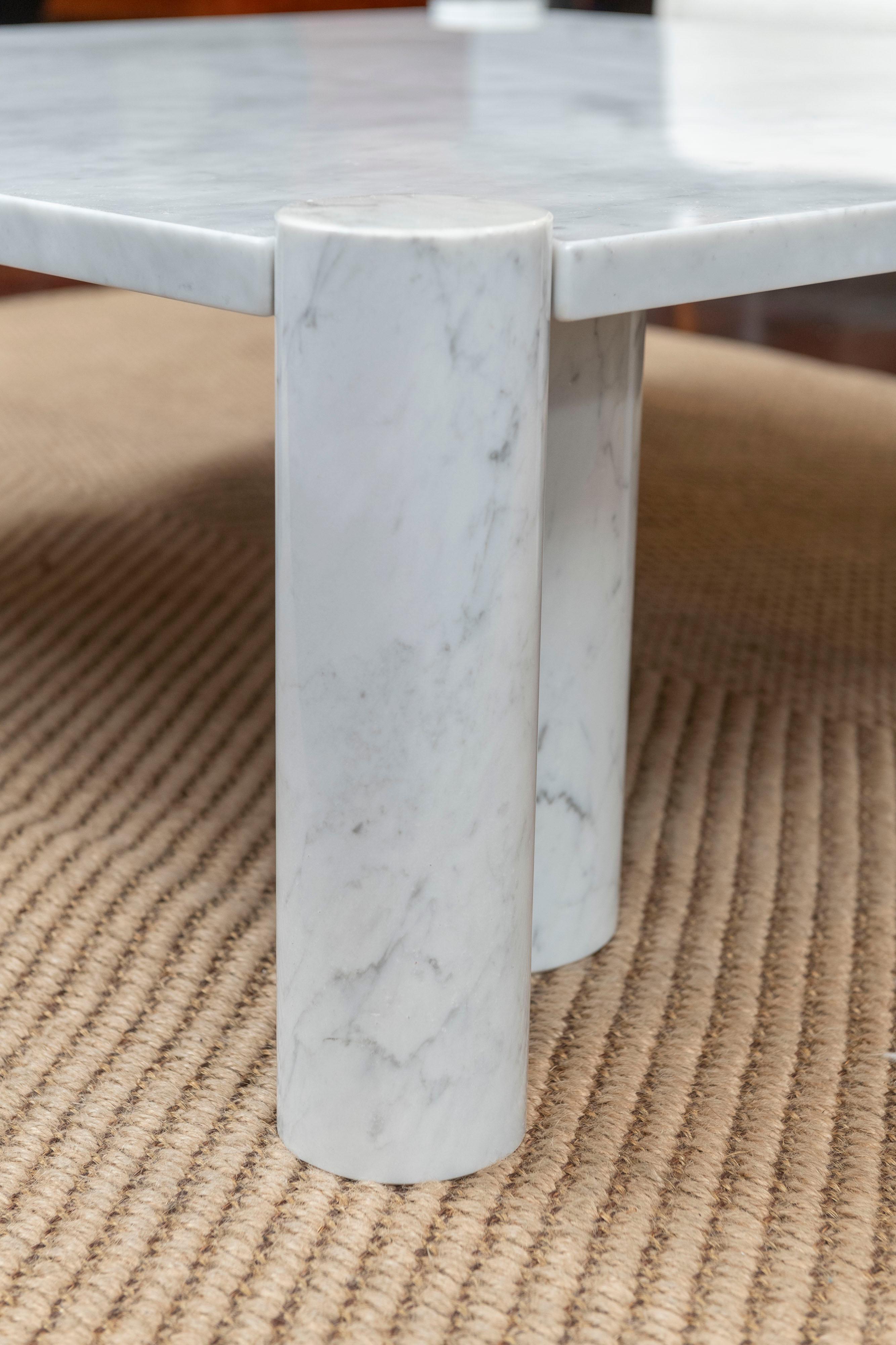 Carrara Marble Gas Aulenti Jumbo Coffee Table for Knoll For Sale