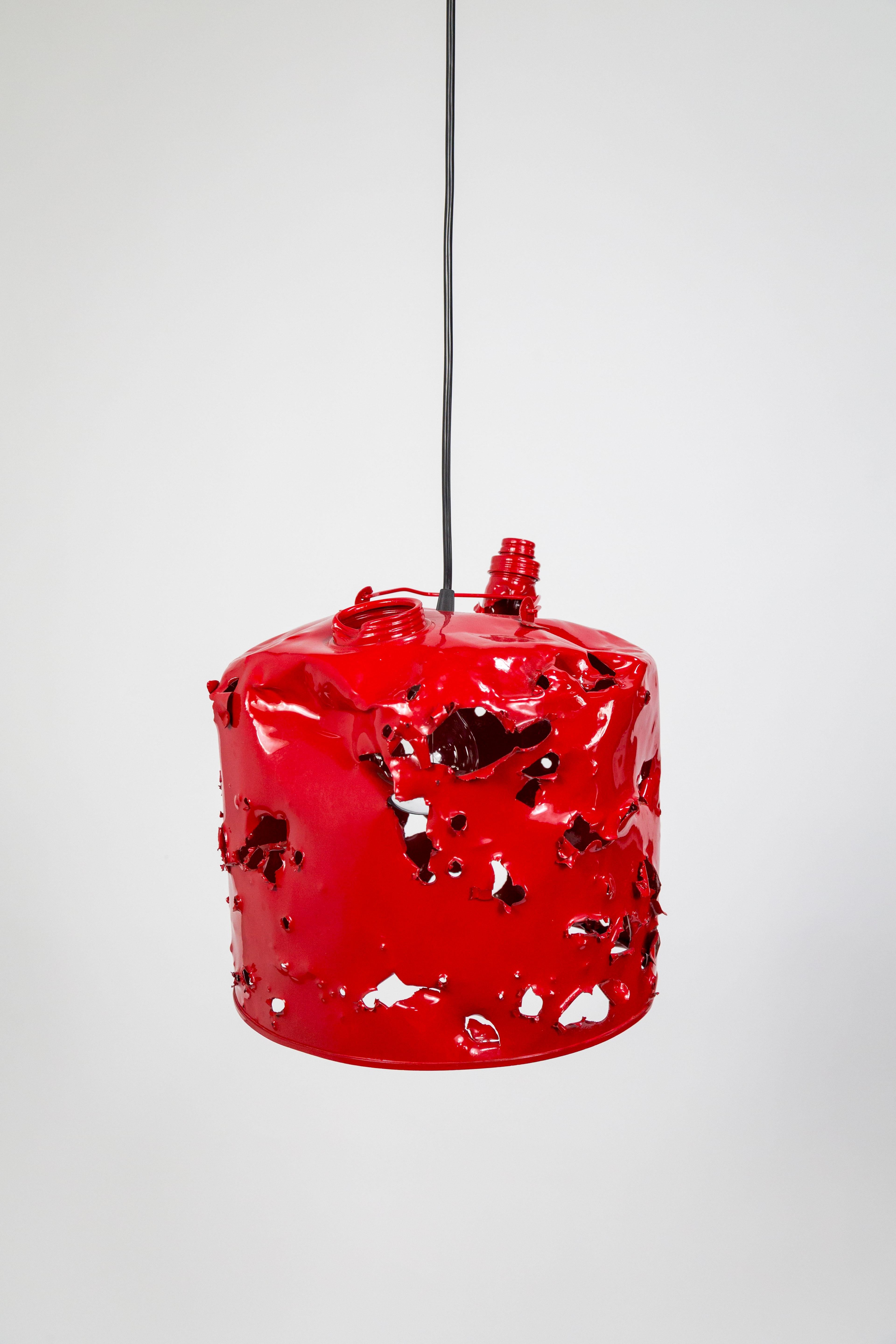 Powder-Coated Gas Can Pendant Light by Charles Linder