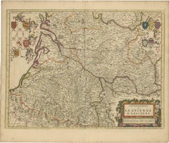 Gascogne- und Guyenne-Karte – handkoloriertes Kupferstich aus dem 17. Jahrhundert von De Wit, um 1688
