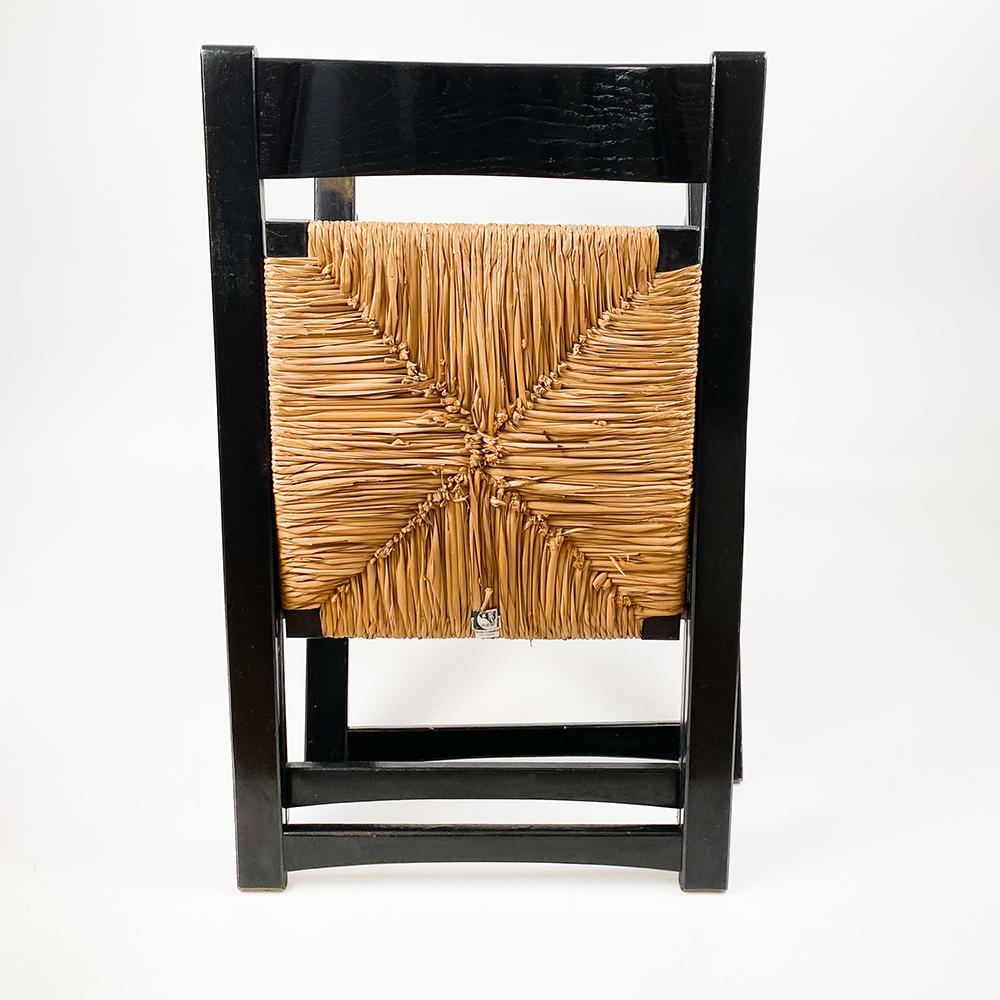 Folk Art Gascón Wood and Bulrush Folding Chair, 1970's
