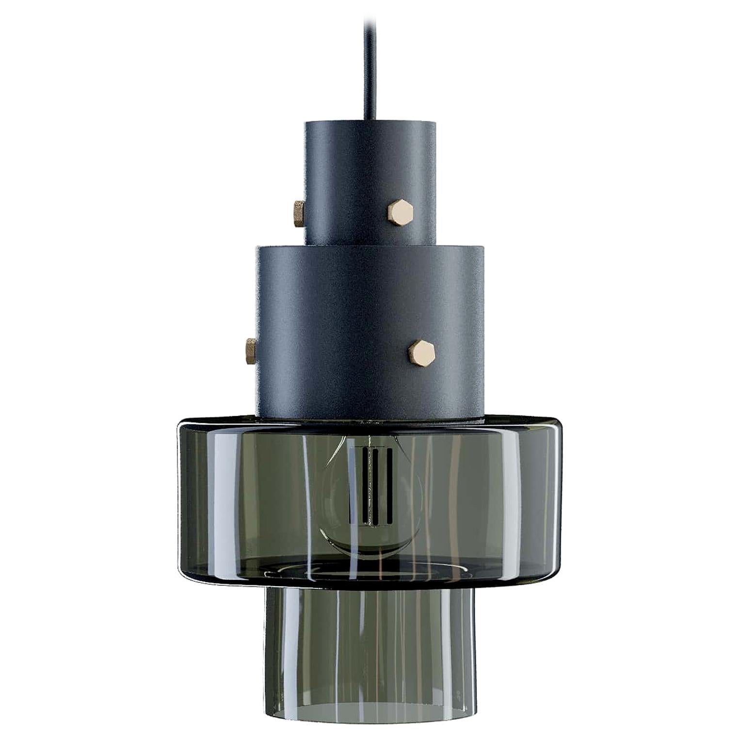 Gask Suspension Lamp in Black with Army Green Diffuser by Diesel Living