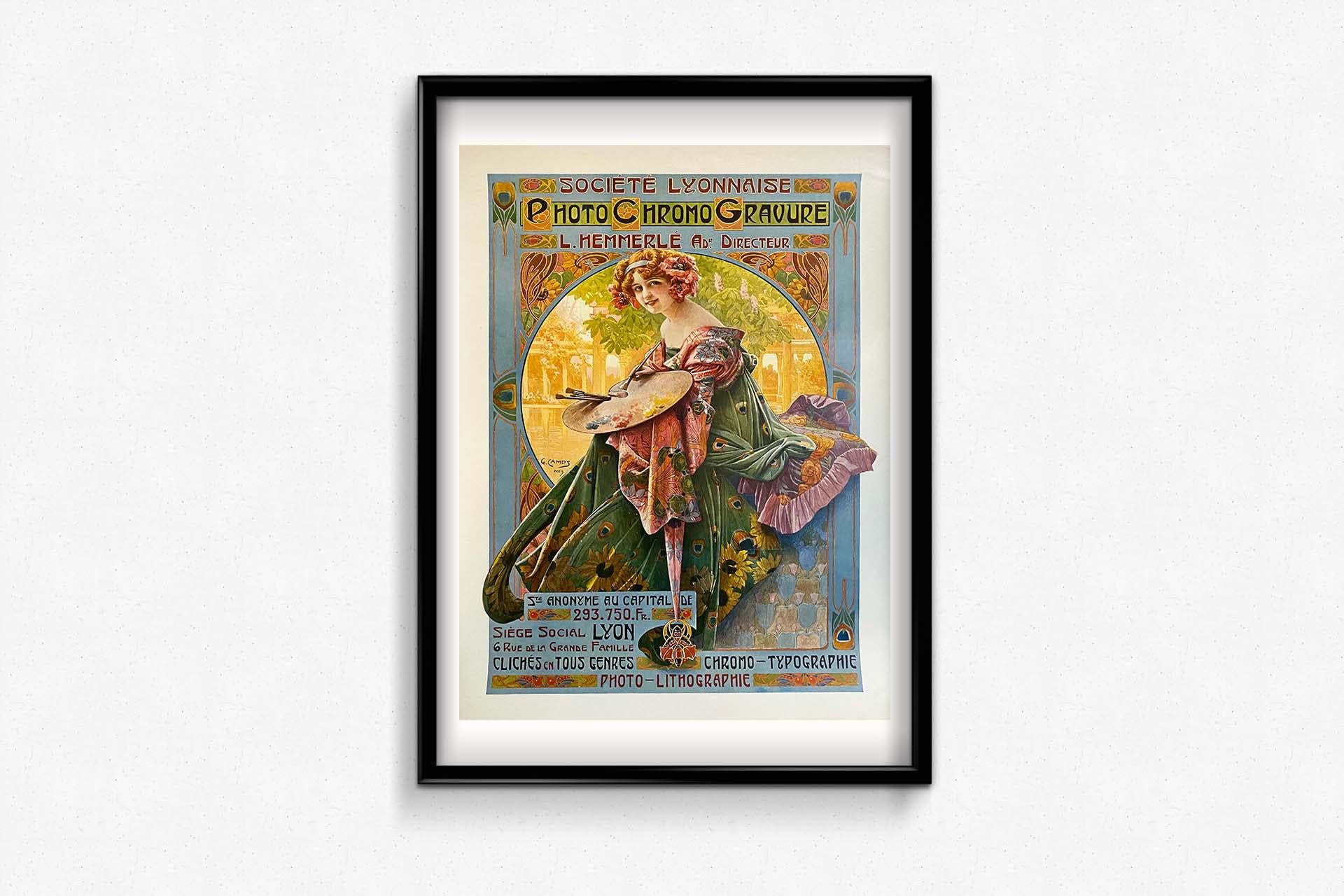 Circa 1905 Société Lyonnaise - Photo Chromo Gravure by Gaspar Camps For Sale 3