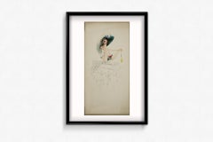 Circa 1920 original poser by Gaspar Camps : Élégante au chapeau