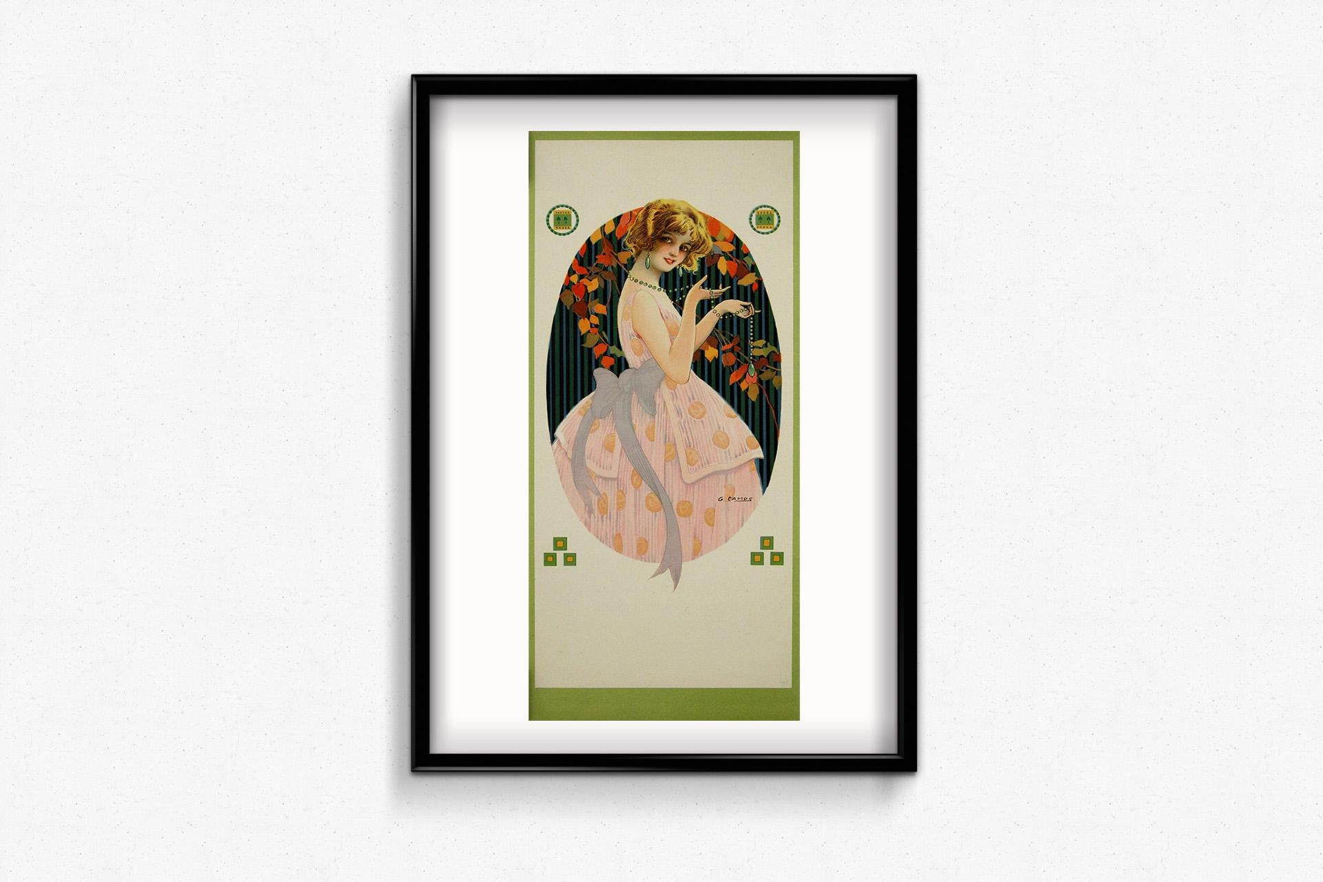 CIRCA 1920 original poser von Gaspar Camps : Collier-Elégante im Angebot 1