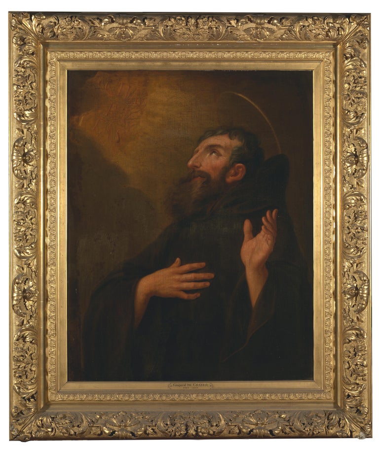Baroque, The Vision of Saint Francis, Oil on Canvas - Painting by Gaspar de Crayer