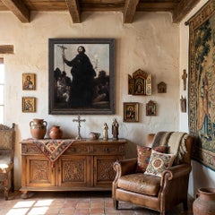 17thC Spanish Colonial Oil Painting, Workshop Of Figueroa, St. Francis Xavier