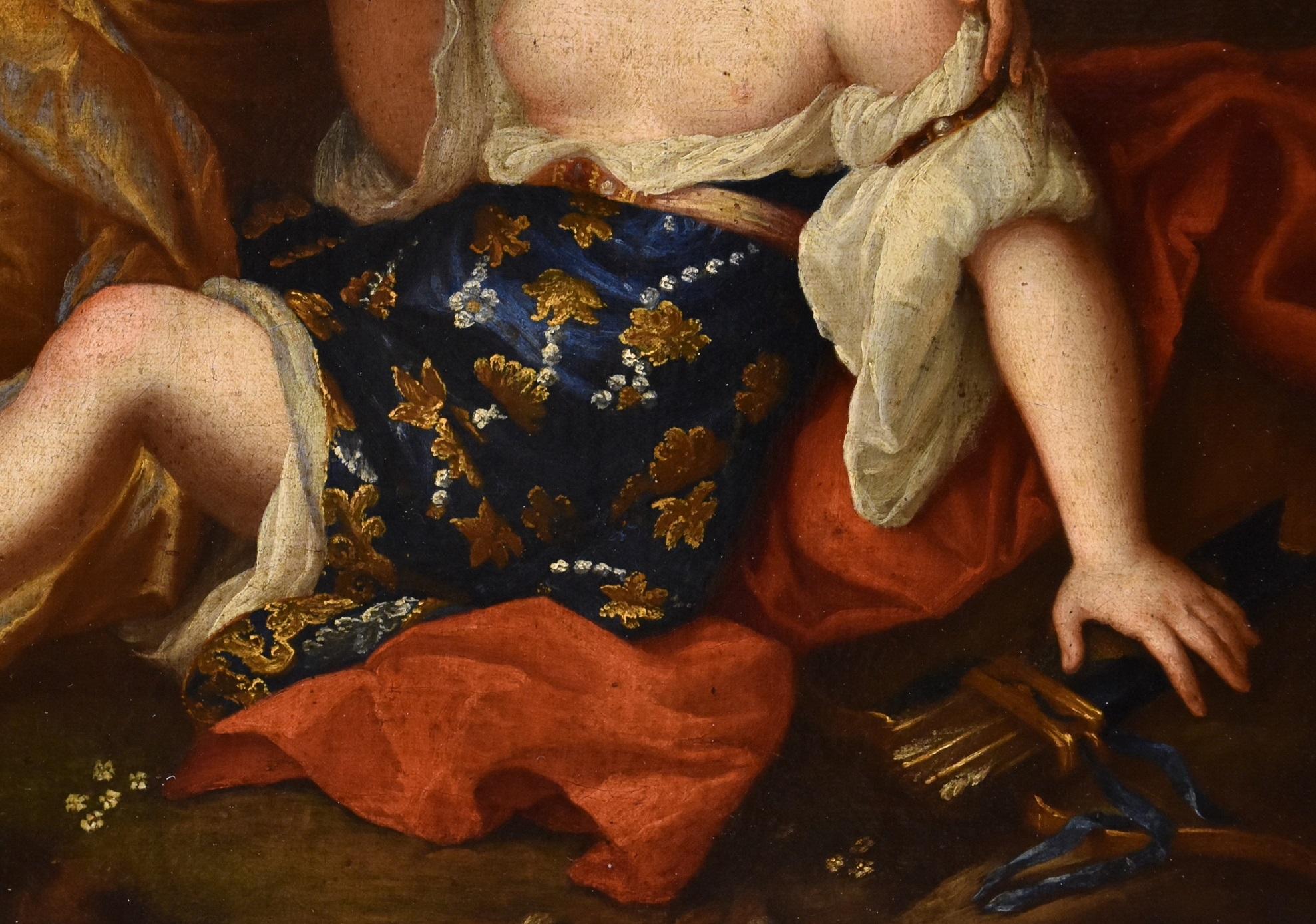Jupiter Callisto Netscher Paint Oil on canvas Old master 17/18th Century Flemish 6