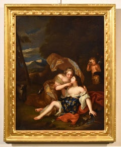 Jupiter Callisto Netscher Paint Oil on canvas Old master 17/18th Century Flemish
