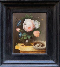Still Life of Roses in a Glass Vase