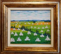 Gaspar Riera. 27 Verde. Almendros en flor. Mallorca expresionista original