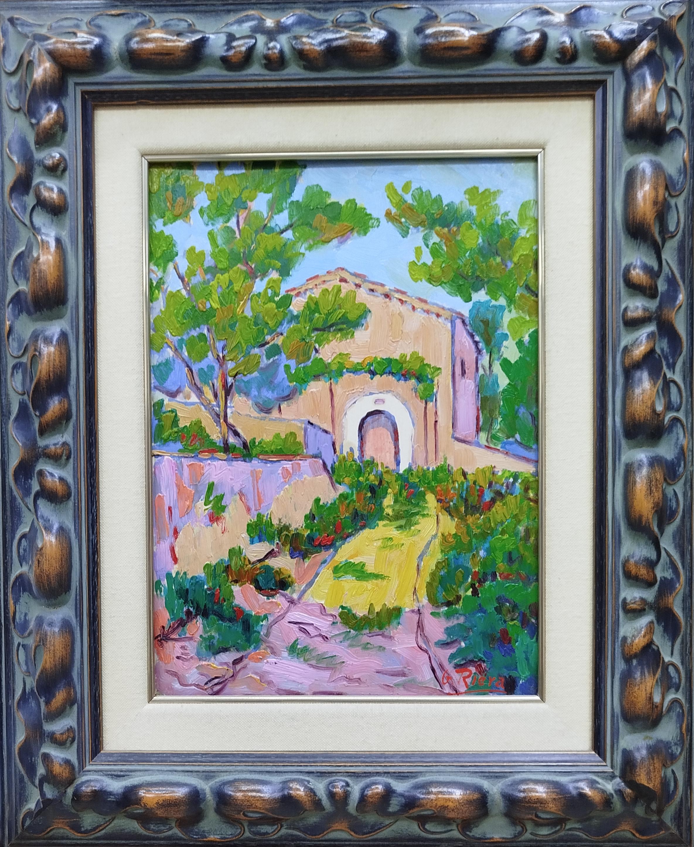 Gaspar Riera Moragues Landscape Painting - Gaspar Riera. Masia. Majorca original expressionist