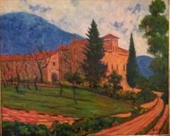 Original Gaspar Riera. Landschaft und typisches malerisches Haus:: Acrylmalerei