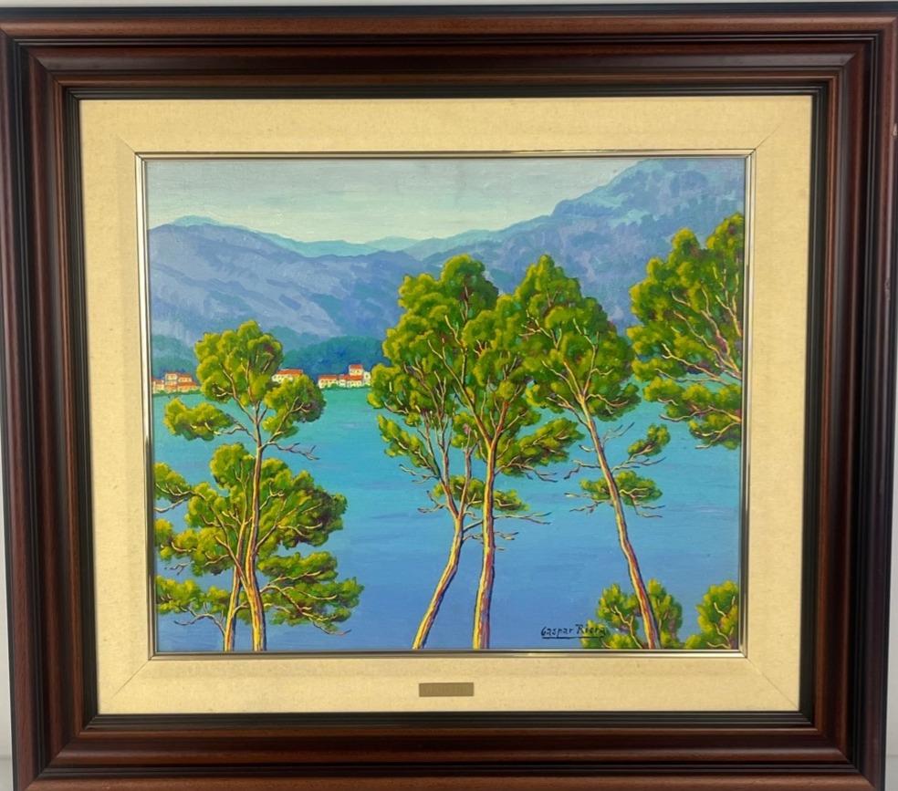 Mediterranean Coastal Landscape, Mallorca, Oil on Canvas by Gaspar Riera