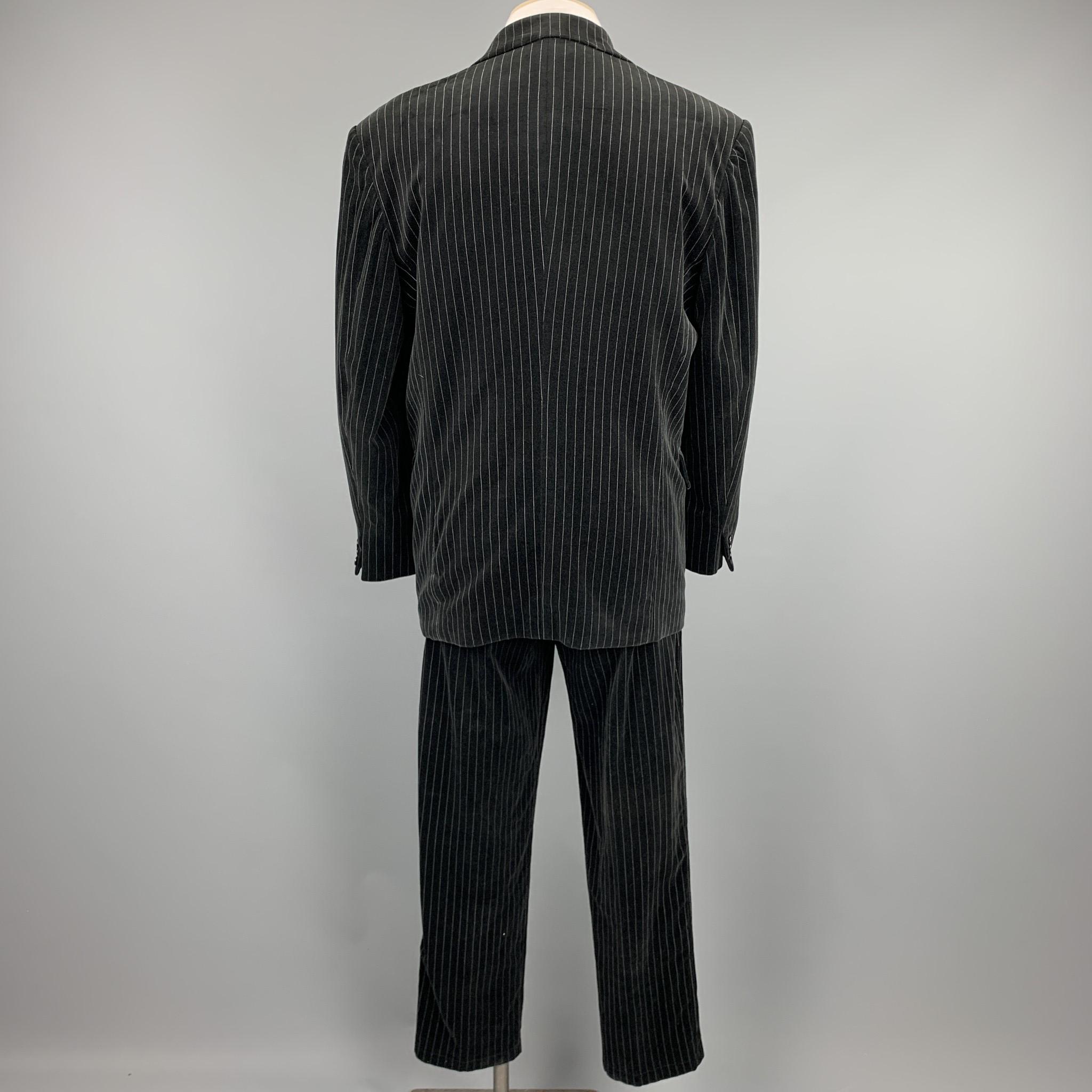 black stripe suit