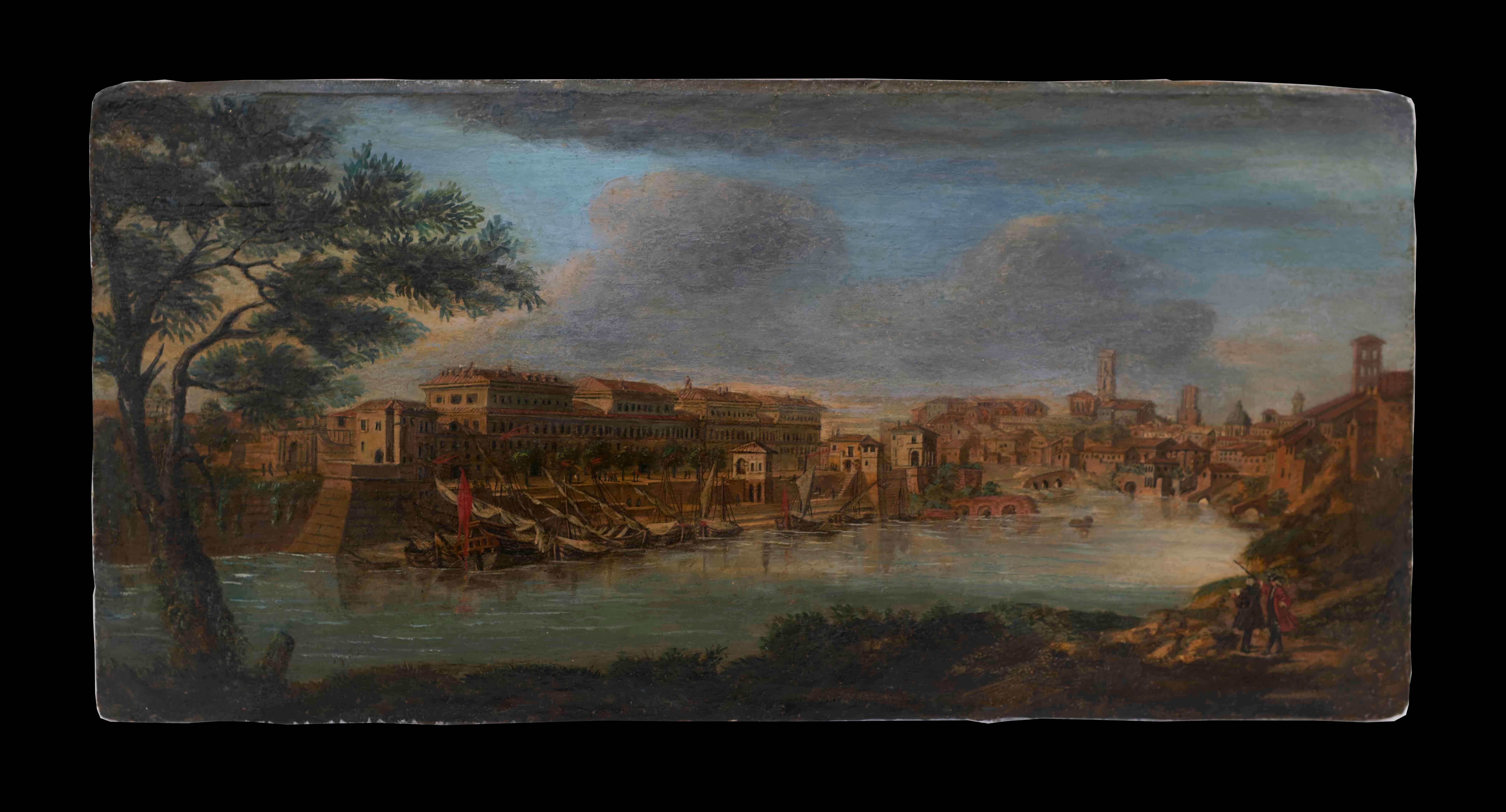 Peinture du 19e siècle représentant une vue de Venise d'après Gaspar Van Wittel (1653-1736) - Painting de Gaspar Van Wittel (Vanvitelli)