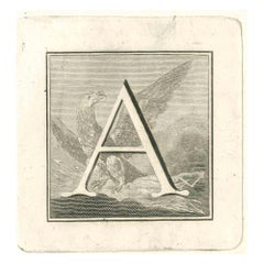 Antichità di Ercolano Lettera A - Acquaforte di Gaspar V. Wittel- XVIII secolo
