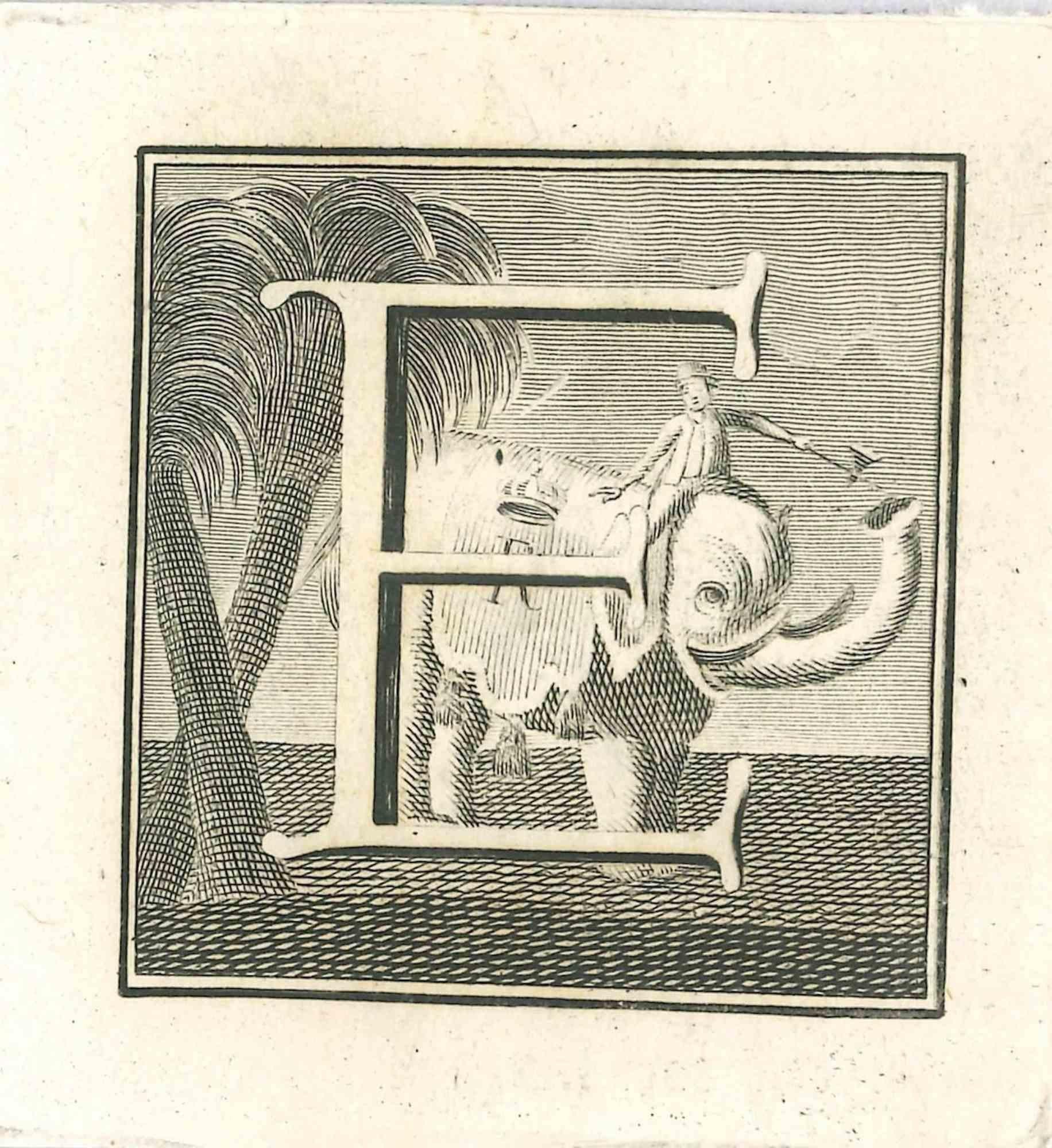 Gaspar Van Wittel (Vanvitelli) Figurative Print - Antiquities of Herculaneum Letter E - Etching by Gaspar V. Wittel- 18th Century
