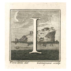 Antiquités de la lettre Herculaneum I - gravure par Gaspar V. Wittel - 18ème siècle