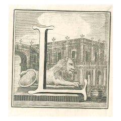 Antiquities of Herculaneum Letter L - Etching by Gaspar V. Wittel- 18th Century