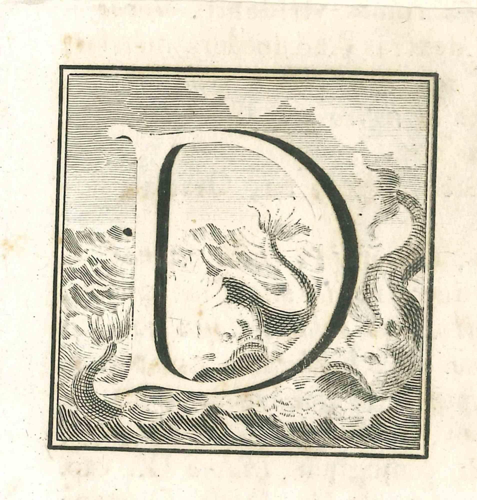 Gaspar Van Wittel (Vanvitelli) Figurative Print - Letter D - Etching by Gaspar V. Wittel - 18th Century
