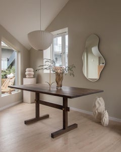 Gaspard Dark Oak and Brass Dining Table 180 by Eberhart Furniture