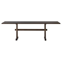 Gaspard Dark Oak and Brass Dining Table 240 by Eberhart Furniture