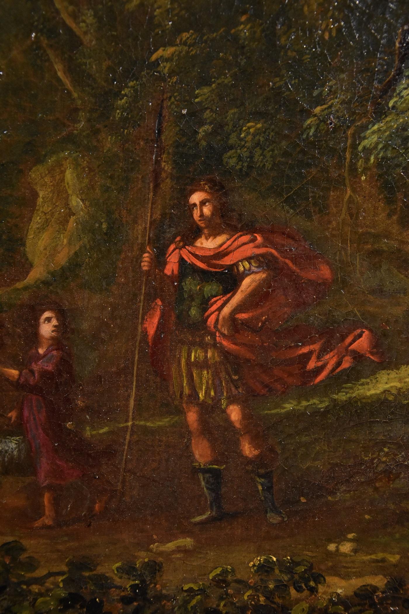 Dughet Woodland Landscape Old Master Paint Huile sur toile 17ème siècle Italie Art en vente 10