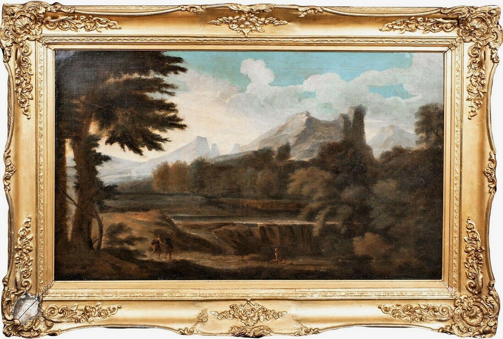 Gaspard Dughet Landscape Painting - Classical Italian Landscape, 17h Century  