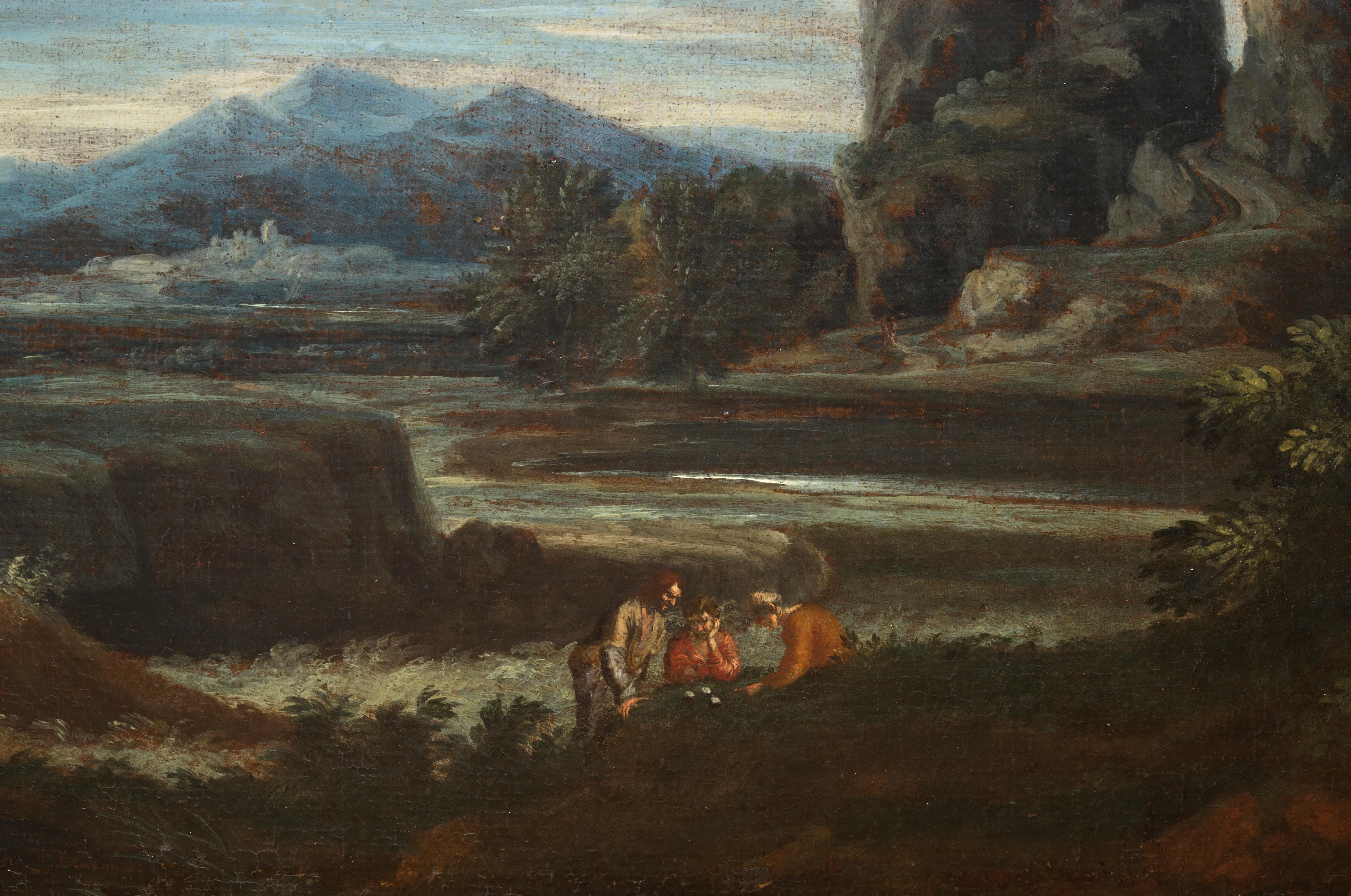 Italienische Landschaft mit Jack-Spielern, ein Gemälde von Gaspard Dughet (1615 - 1675) im Angebot 2
