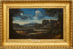 Antique Italian Landscape with Jack Players, a painting by Gaspard Dughet (1615 - 1675)