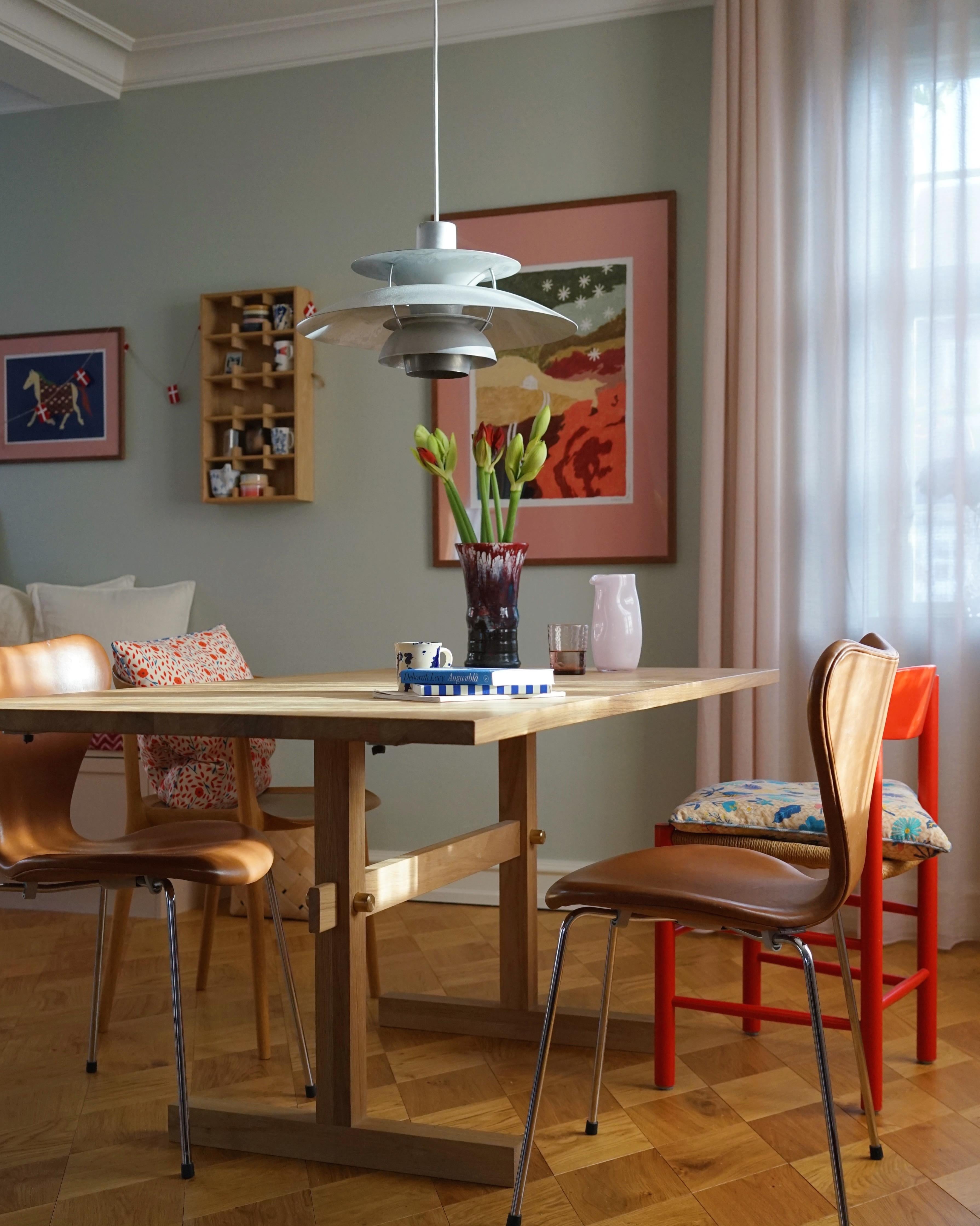 Gaspard Light Oak and Brass Dining Table 180 by Eberhart Furniture en vente 5