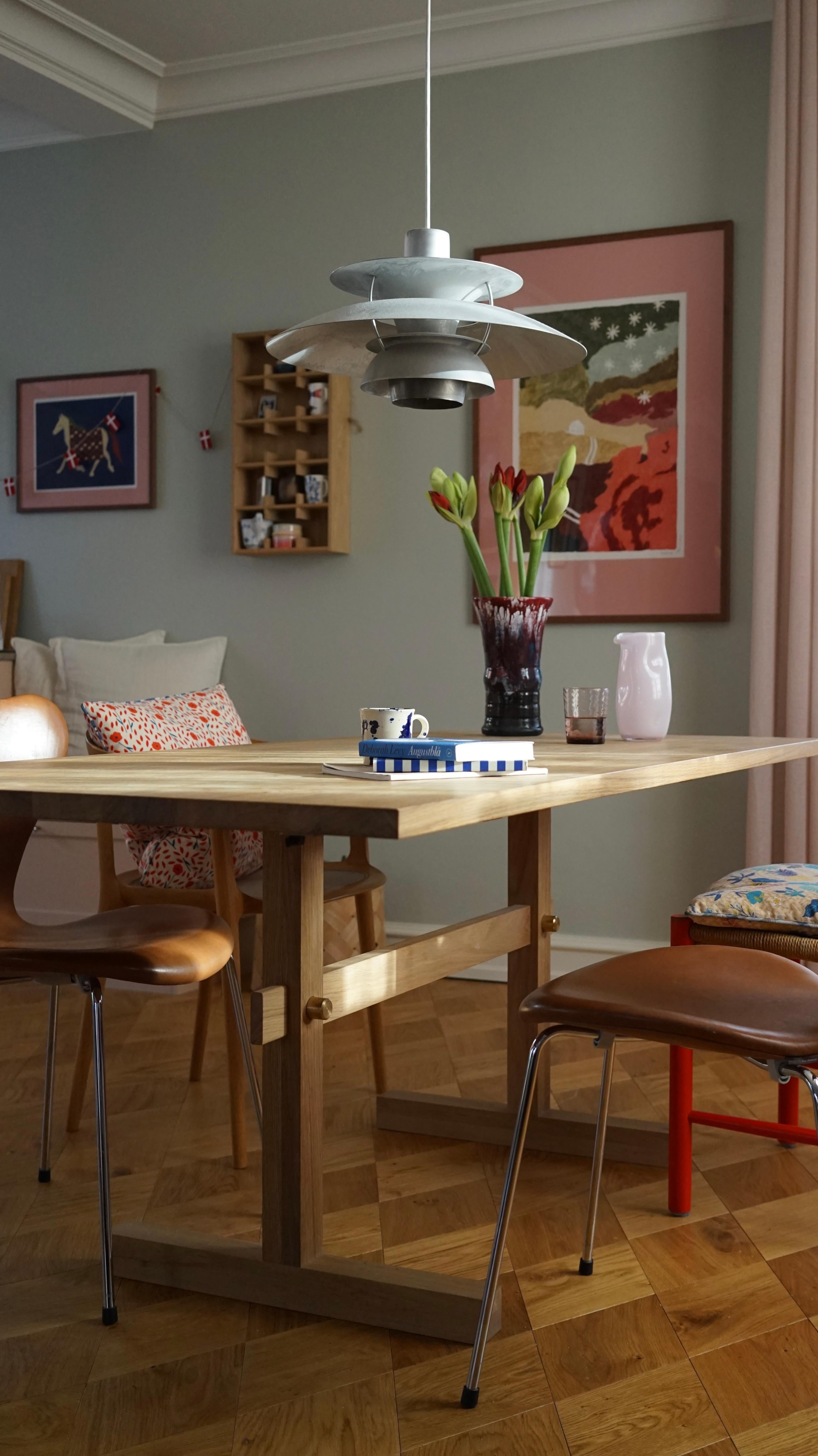 Gaspard Light Oak and Brass Dining Table 180 by Eberhart Furniture en vente 9