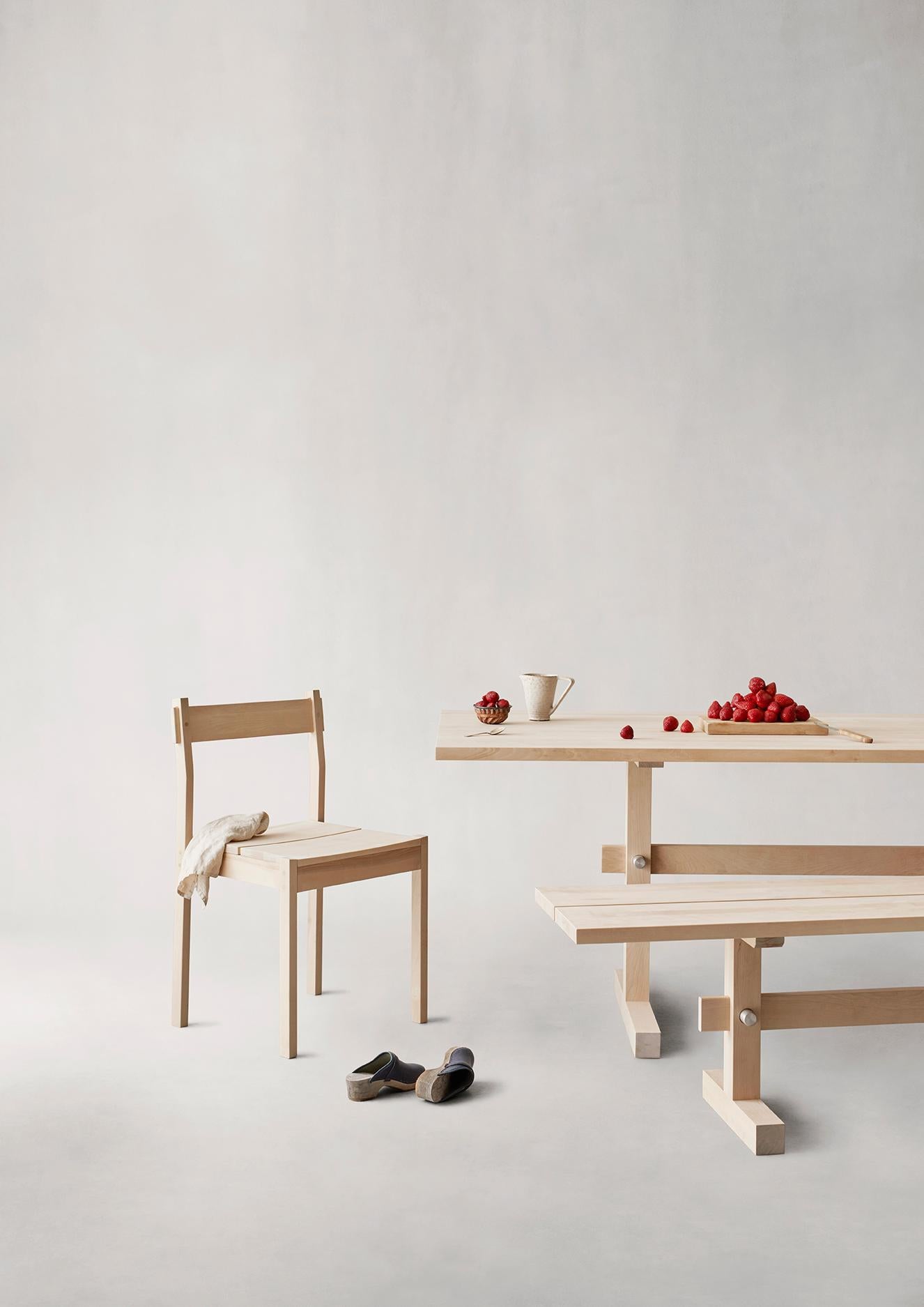 Gaspard Light Oak and Brass Dining Table 180 by Eberhart Furniture en vente 11