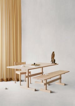 Gaspard Esstisch 180 in Eiche hell und Messing von Eberhart Furniture