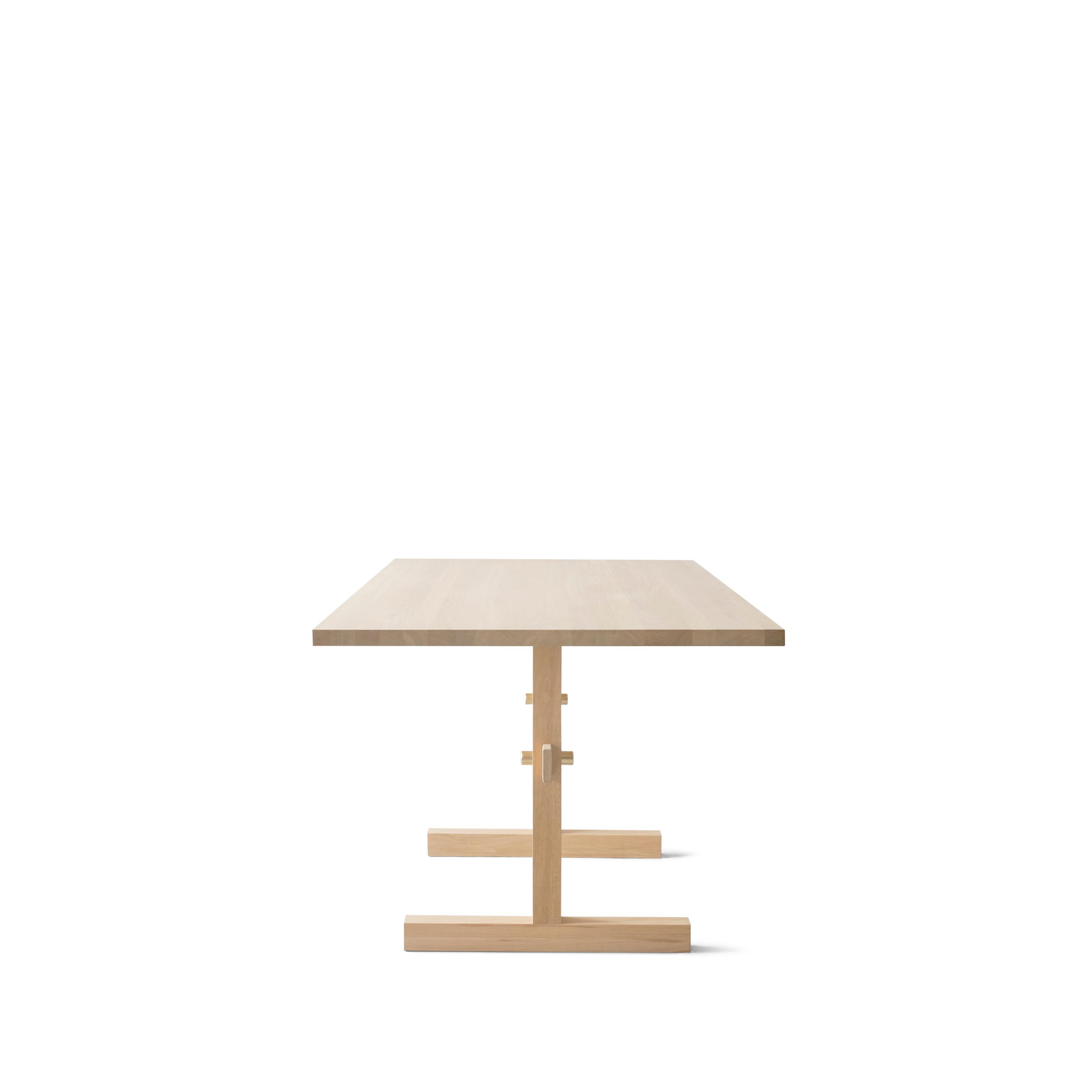 Gaspard Light Oak and Brass Dining Table 180 by Eberhart Furniture en vente 13