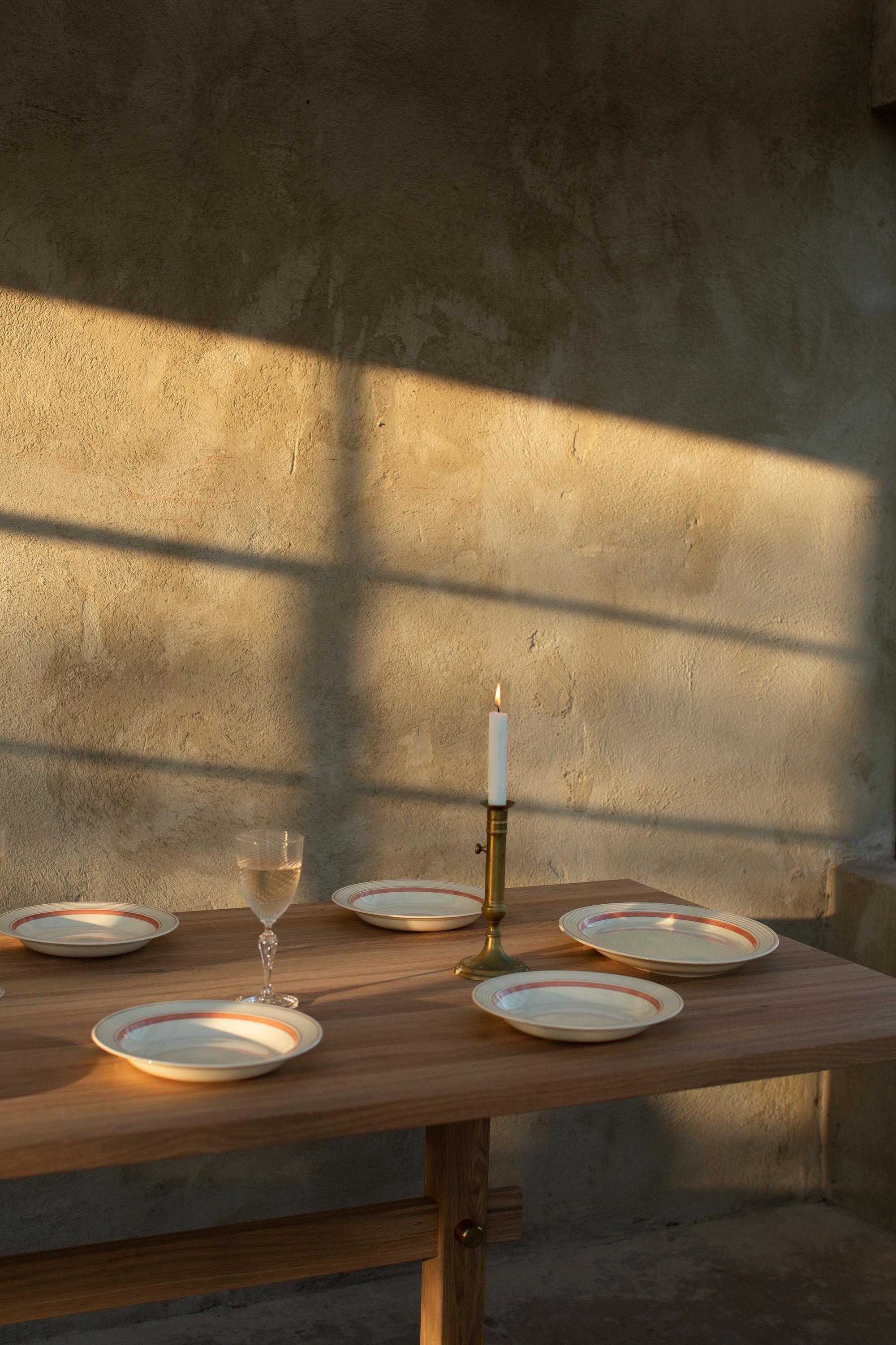 Gaspard Light Oak and Brass Dining Table 180 by Eberhart Furniture Neuf - En vente à Geneve, CH